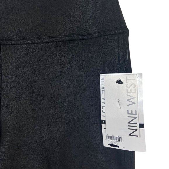 Nine West Imitation Leather Ponte Legging Dull Black Small - Picture 2 of 6
